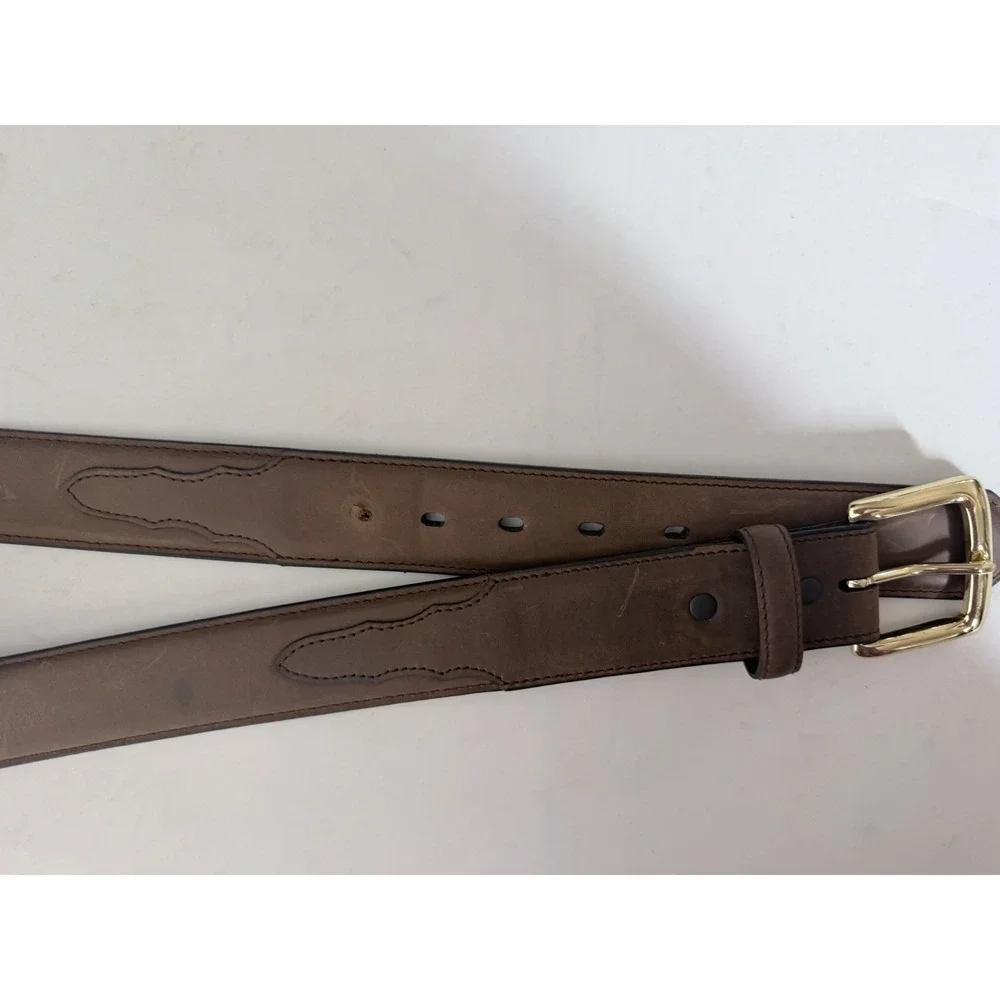 3D Genuine Leather Belt Men's Size 44 Brown Western USA 5600 Casual Work